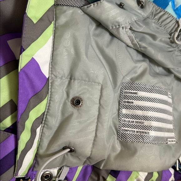 Volcom ski jacket,women Lg, snowboard ,winter,purple,multicolor, great pre own - Picture 12 of 16